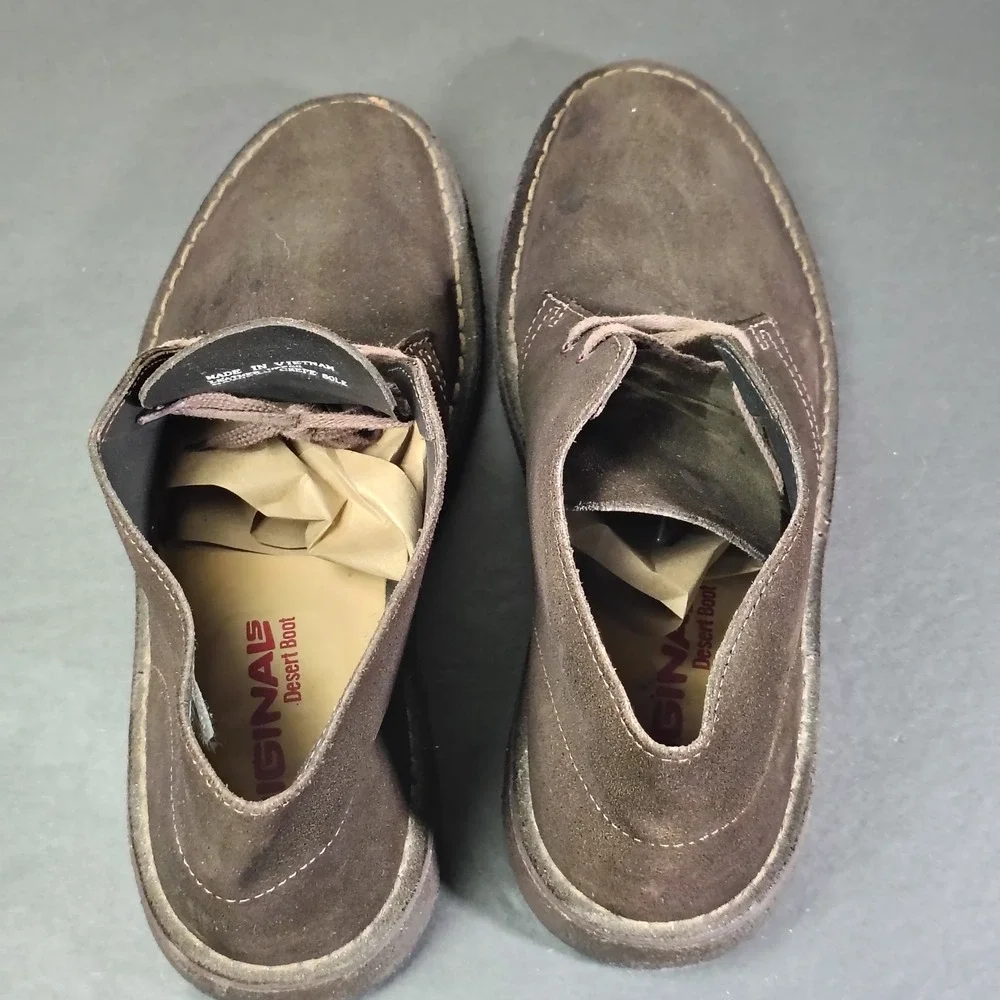 Clarks Desert Boot Mens 10 Brown Suede Chukka Crepe Sole 31692 Classic Casual